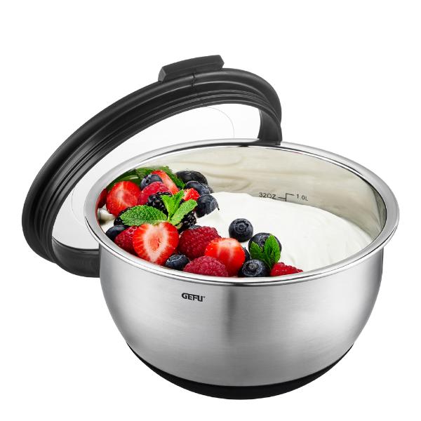 Gefu Muovo bolle m/lokk 1 L – 16 cm (stål)