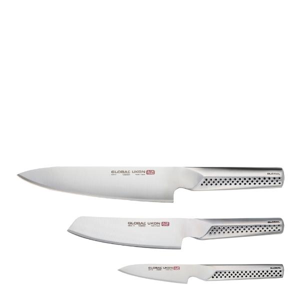 Global Ukon knivsett 3‑deler – GU‑01, GUM‑10, GUF‑30