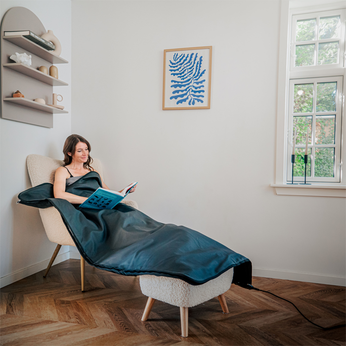 Infrar&oslash;d Premium Badstufilt i bruk