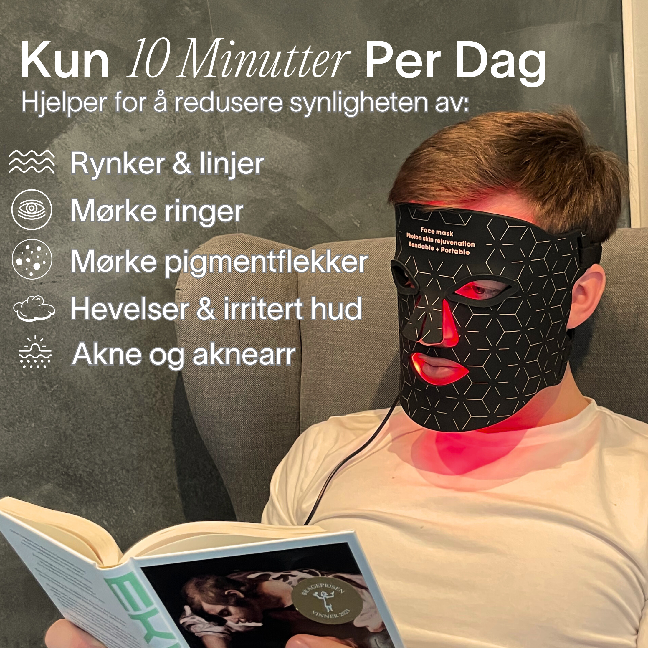 SoftSkin InfraLight LED-maske i bruk