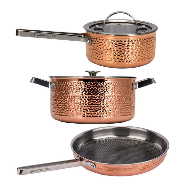 Vargen & Thor Mjölner 2 grytesett – hamret kobber